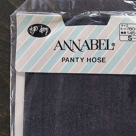 Japanese 80s deadstock sheer black seam detail pantyhose - Picture 6 of 8